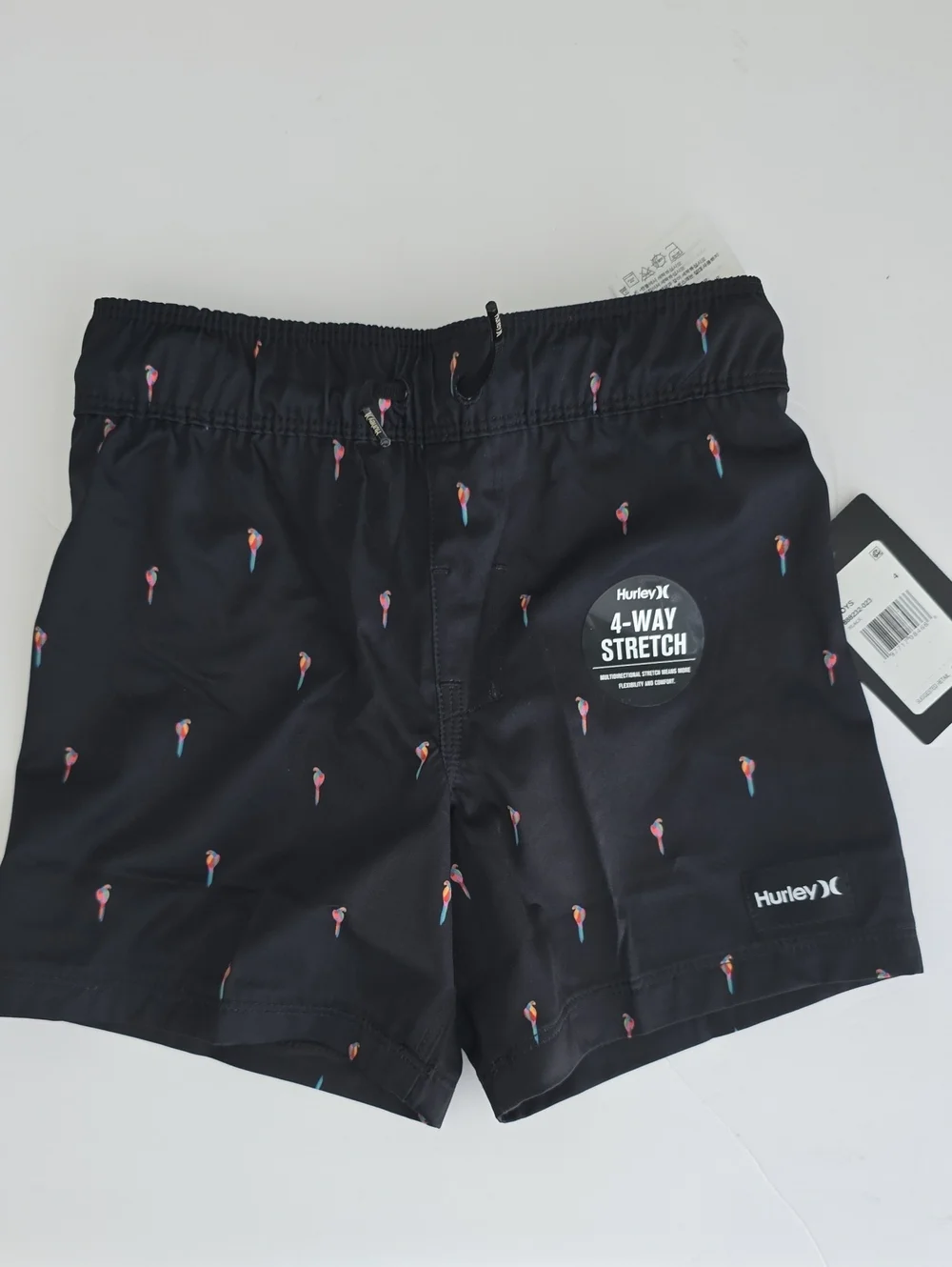 Hurley Black Swim Shorts with Pink and Blue Cone Print
